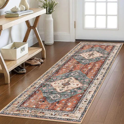 Miniatura 75 de KOZYFLY Alfombra Pequeña de Área 2x3 Pies Alfombras para Entrada Lavable Boho Alfombra de Entrada Antideslizante Tapete de Puerta Interior Entrada
