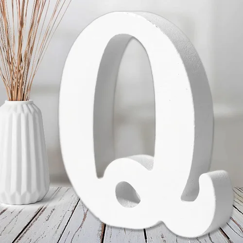 Miniatura 17 de AOCEAN Letras de madera blanca de 6 pulgadas, letras de madera sin terminar para decoración de pared, letras de pie, rebanadas, decoración