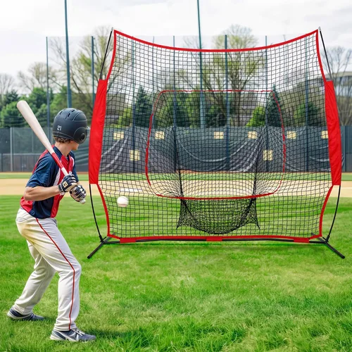 Miniatura 2 de F2C 7'x7' Baseball and Softball Practice Net Portable Hitting Pitching Net with Strike Zone Target, Carry Bag, for All Skill Levels