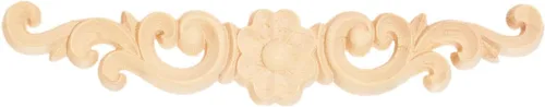 Miniatura 9 de MUXSAM Apliques de madera decorativos tallados, calcomanías largas de madera para decoración de muebles de bricolaje, tallas de roseta para puerta