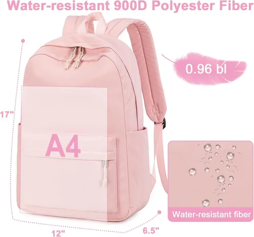 Miniatura 5 de Bluboon Juego de mochila para adolescentes, mochila escolar para niñas, lonchera y lápices, bolsas para estudiantes, 3 en 1, rosa-3 juegos, Escuela