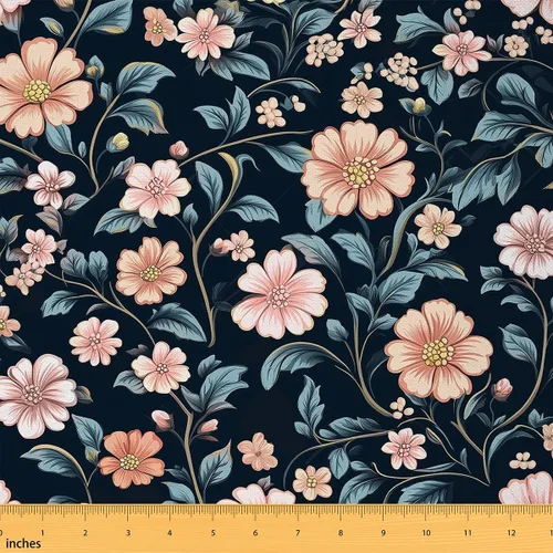 Miniatura 15 de Feelyou The Yard - Tela de flores Groovy de 2 yardas para niños, tela de tapicería floral retro para sillas para niños, niñas, adolescentes, flores