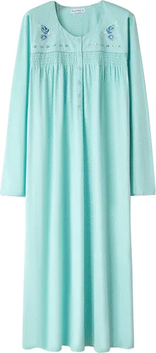 Miniatura 9 de Keyocean - Camisón para mujer, 100% algodón, suave, cálido, cómodo, ropa de dormir y descanso para otoño e invierno