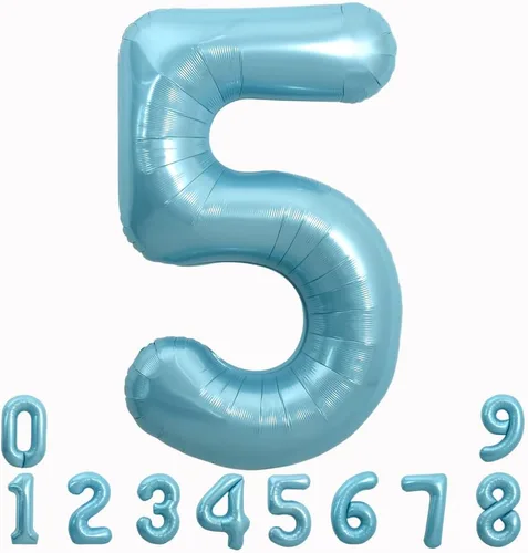 Miniatura 71 de TONIFUL 40 Inch Pastel Blue Number 8 Foil Balloons Large Mylar Foil Digital 8 Balloons for 8th Birthday, Gender Neutral Party, Baby Shower, Oro rosa