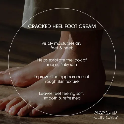 Miniatura 3 de Advanced Clinicals Crema hidratante para pies con manteca de karité, loción hidratante para pies y manos que ayuda a curar la piel agrietada, puntos