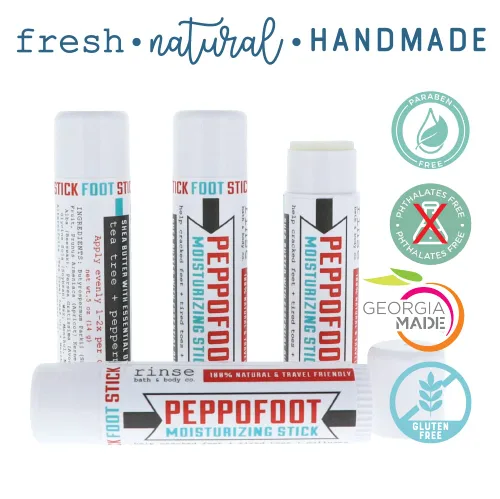 Miniatura 2 de Rinse Bath & Body Peppofoot Bálsamo en Barra para Talones - Bálsamo para Pies Hecho a Mano para Pies Secos y Agrietados con Aceites de Menta y Árbol