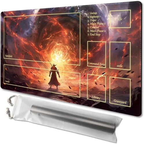 Miniatura 28 de MTG - Tapete de juego tamaño 24 x 14 pulgadas, bolsas de almacenamiento antideslizantes, ideal para entusiastas de los juegos de cartas, tapete