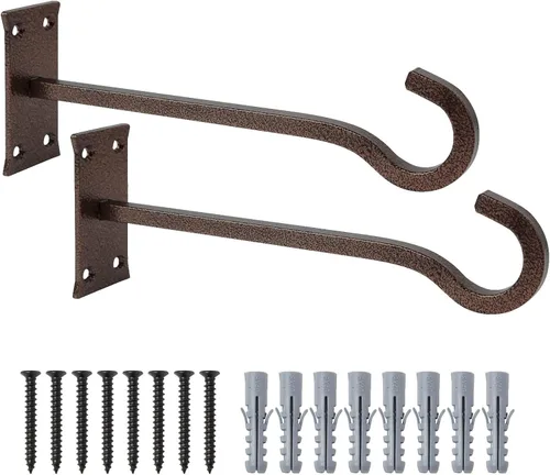 Miniatura 7 de QIEGL Soporte colgante para plantas de 6 pulgadas, gancho de metal para plantas, gancho de pastor decorativo para colgar linternas, comedero