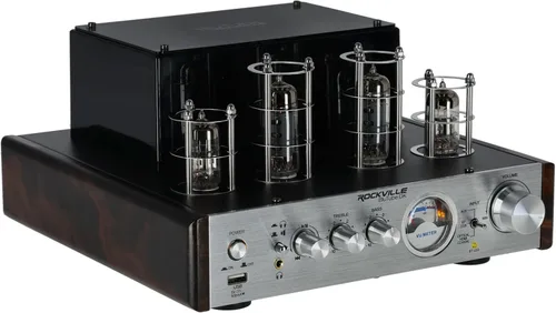 Miniatura 9 de Rockville BluTube - Amplificador de tubo LED de 70 W, receptor estéreo de cine en casa con Bluetooth, HDMI y óptico, negro con luces azules