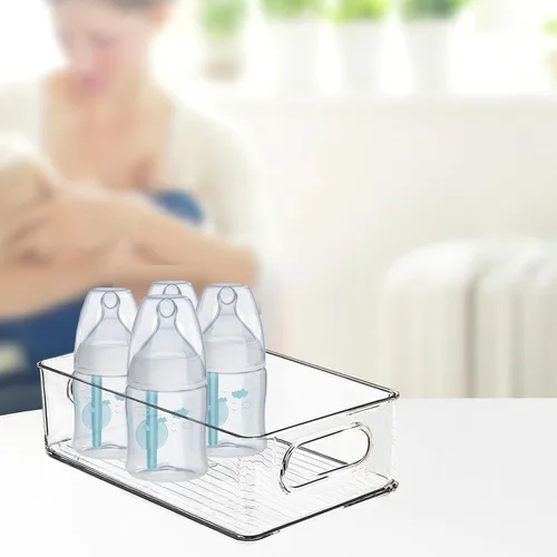 Miniatura 2 de Organizador de biberones, centro de almacenamiento de plástico para biberones y frascos de alimentos, organizador portátil de plástico para bebés