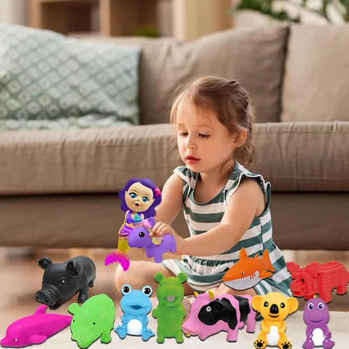 Miniatura 8 de Juguetes chirriantes para bebés, juguetes para apretar, regalos de fiesta para niños, juguetes novedosos y diversiones, regalos de goma que gritan