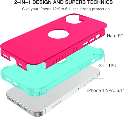 Miniatura 2 de BENTOBEN para iPhone 12 Funda, Funda para Teléfono iPhone 12 Pro, Resistente 2 en 1 Protección Completa Rugosa a Prueba de Golpes Híbrida