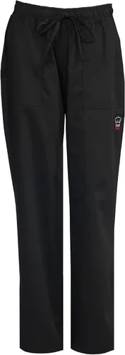 WINCO UNF-8KL - Cordón para pantalones de chef, talla L, color negro