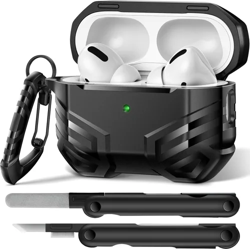 Miniatura 17 de MOBOSI Funda para AirPods Pro 2 con cerradura, compatible con funda Airpod Pro de 2ª/1ª generación, funda protectora de grado militar con kit