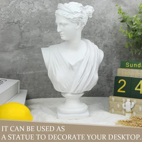 Miniatura 5 de Norrclp Estatua griega de Diana de 12.5 pulgadas, escultura clásica de busto romano de mitología griega para decoración del hogar