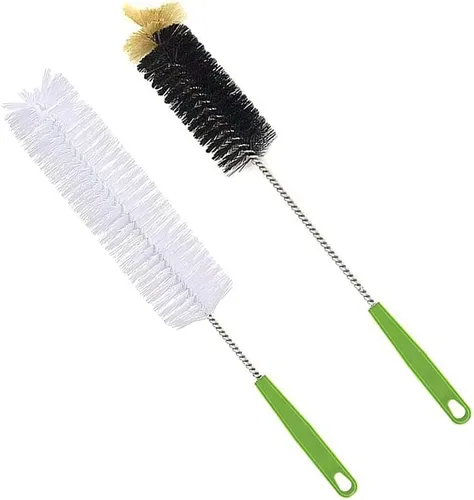 Cepillo largo para botellas, cepillos limpiadores flexibles de 17 pulgadas para limpiar botellas de cerveza para el cuello, vino, biberones, Blanco
