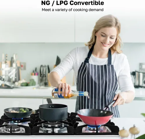 Miniatura 6 de ThermoMate Light 30 Pulgadas de Cocina de Gas, Estufa de Gas Integrada con 5 Quemadores de Alta Eficiencia, NG/GLP Convertible de Acero Inoxidable