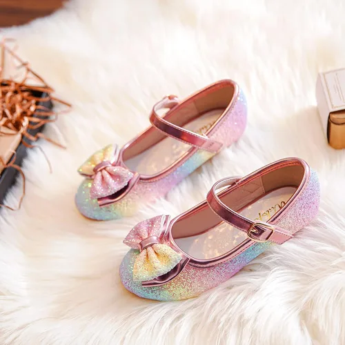 Miniatura 4 de Walofou Zapatos de vestir para niñas de flores, zapatos de tacón para fiesta de boda, zapatos planos de princesa Mary Jane para niños pequeños