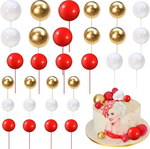 Miniatura 28 de Rsstarxi 30 piezas de mini globos y bolas de espuma para tartas – Insertos de pastel de bricolaje para bodas, aniversarios y decoraciones de fiesta