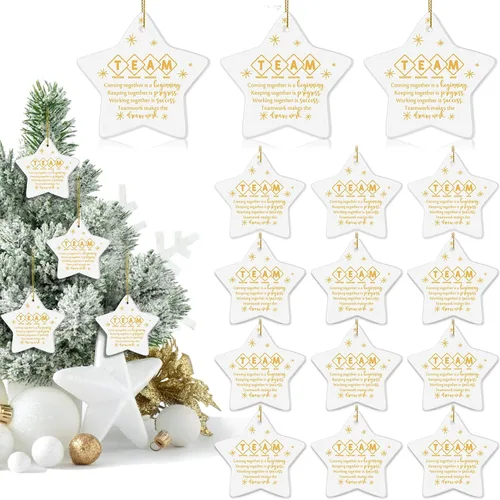 Miniatura 8 de Sieral 10 Piezas Adornos Navideños de Agradecimiento para Compañeros de Trabajo Regalo de Apreciación para Empleados a Granel Adorno Colgante