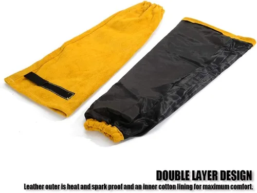 Miniatura 2 de Mangas de trabajo de soldadura de cuero para hombres y mujeres, protección de brazo resistente al calor y al fuego con costuras de Kevlar y forro