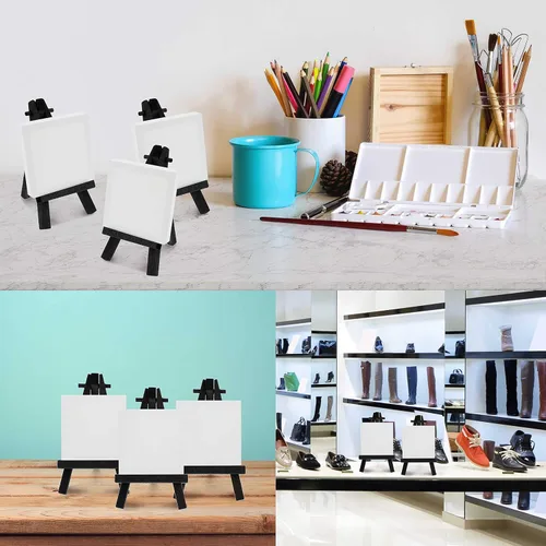 Miniatura 5 de US Art Supply - Minicaballete de madera de 5 pulgadas en color negro (24 unidades)