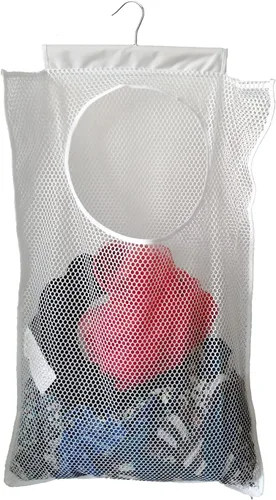 Cesta de malla colgante para lavandería (30 x 20 x 2 pulgadas), bolsa grande de ropa sucia, se puede utilizar detrás de la puerta, armario, caravana