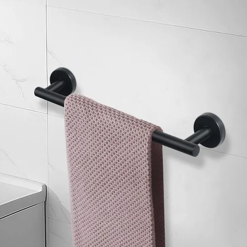 Miniatura 9 de NearMoon - Barra para toallas de baño, soporte de toalla de ducha de acero inoxidable grueso montado en la pared para baño, longitud total de 16