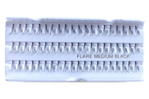 Miniatura 4 de 100 pares de pestañas postizas 100% cabello humano negro natural #747S Negro-747S