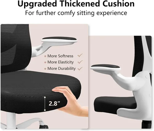 Miniatura 4 de Silla de oficina ergonómica, cómoda silla giratoria para oficina en casa, silla de escritorio de malla transpirable, silla de computadora de apoyo