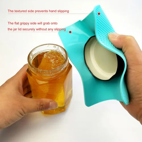 Miniatura 2 de Otstar 4 almohadillas de agarre para abridor de tarros para manos débiles mayores con artritis, abrepuertas de tapa de tarro de goma de silicona