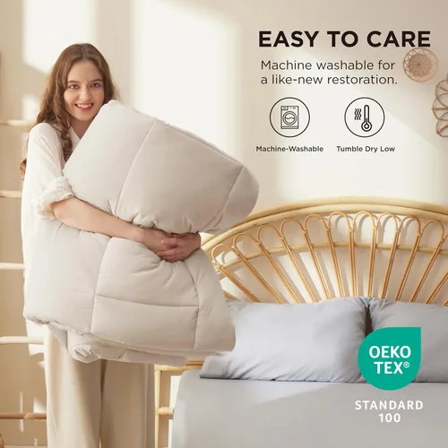 Miniatura 172 de Bedsure Relleno de edredón – Edredones acolchados tamaño individual XL, edredón para todas las estaciones, suave manta de ropa de cama alternativa
