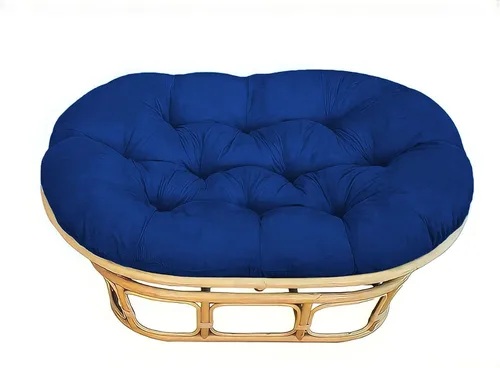 Miniatura 19 de Cojín doble Papasan, extra felpa (marco no incluido) (azul aguamarina sarga), 67 pulgadas x 47 pulgadas x 9 pulgadas de grosor