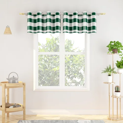 Miniatura 133 de Cortinas de 24 pulgadas de largo con diseño Buffalo Check Gingham Plaid para ventanas de cocina y baño, tratamiento para ventanas con 2 paneles