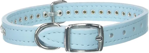 Miniatura 57 de Collar de perro de cuero y cristales de OmniPet Signature, cuero de grano de violeta africana de avestruz, se ajusta a un tamaño de cuello de 6"-8