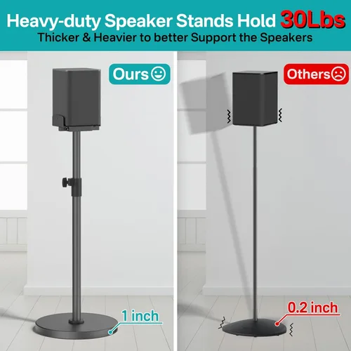 Miniatura 6 de Par de soportes de altavoces de alta resistencia para soportes de altavoces LG con soporte de barra de sonido LG, soportes de altavoces de piso