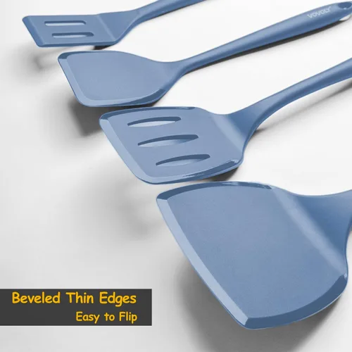 Miniatura 3 de Juego de espátulas de silicona, espátula volteadora de silicona resistente al calor de 600°F para cocinar, utensilios de cocina antiadherentes