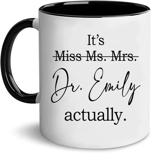 Miniatura 16 de A62227 - Taza de regalo de graduación personalizada con datos nutricionales de doctorado, nombre personalizado y año para mujeres, regalos de nuevo