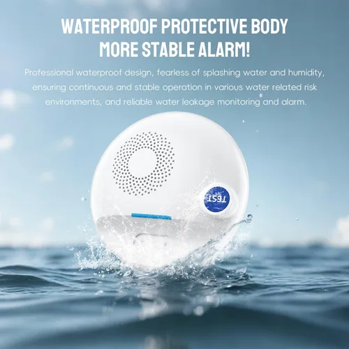 Miniatura 6 de PILSAMAS Detector de fugas de agua inalámbrico, funciona de forma independiente o con concentrador inteligente, sensor de fugas de agua de sirena