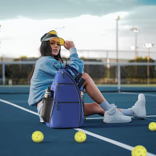 Miniatura 8 de Athletico - Bolsa de hombro cruzada - Mochila para Pickleball, Tenis, Racketball y viajes para hombres y mujeres Azul