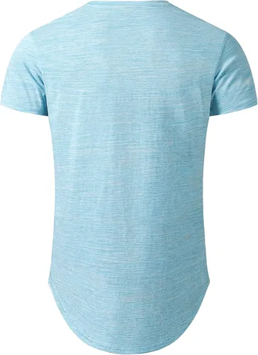 Miniatura 2 de Mens Longline Gym Muscle Bodybuilding Tshirts Hipster Reflective Line Scallop Crewneck Tees Shirts Tops