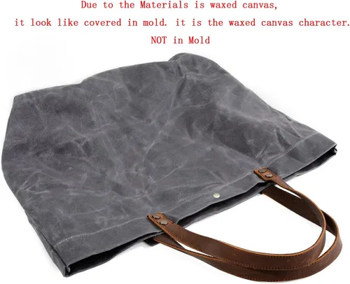 Miniatura 3 de WUDON Bolsa de viaje de lona encerada, bolsa de hombro extra grande para mujer