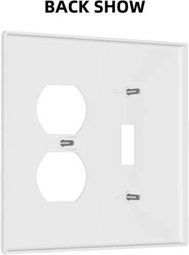 Miniatura 265 de Placa Decorativa de Pared de Granja Rústica con Cuerno de Madera para Puerta de Granero 1 Banda Duplex Cubiertas de Toma Eléctrica Soltera