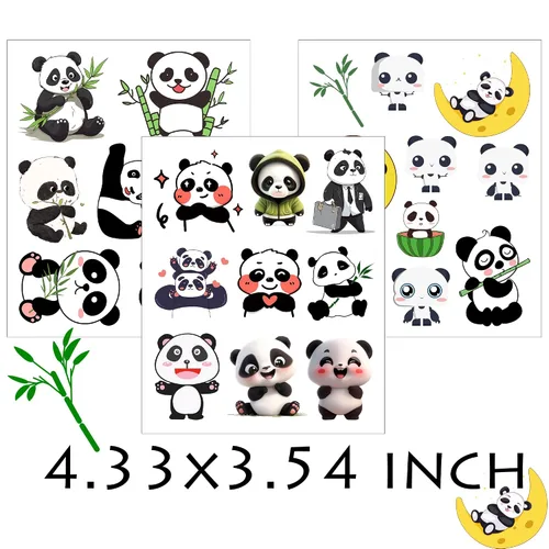 Miniatura 2 de 270 tatuajes temáticos de panda, calcomanías temporales adecuadas para fiesta de cumpleaños temática de panda, revelación de género, baby shower