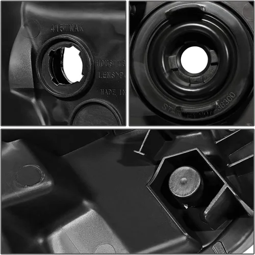 Miniatura 4 de DNA MOTORING Conjunto de faros delanteros (lado del conductor y del pasajero) compatible con Tundra 14-17, negro transparente, HL-OH-TTUND14-BK-CL1