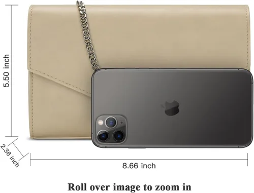 Miniatura 3 de Bolso de mano GM LIKKIE para mujer, bolso tipo sobre de noche, bolso cruzado con solapa de piel sintética PU para el hombro