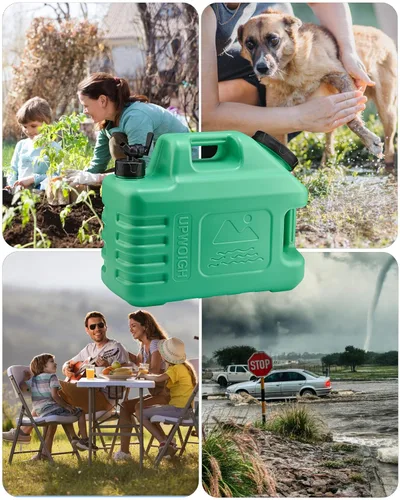 Miniatura 8 de UPWOIGH Jarra de agua de 3.5 galones, contenedor de agua a prueba de fugas verde bosque con espita, talla frontal moderna inspirada