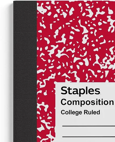 Miniatura 2 de STAPLES Cuaderno de composición, 9.75" x 7.5", rayado universitario, 100 hojas, colores surtidos, 48/cartón