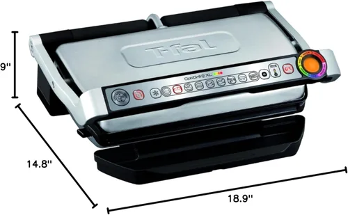 Miniatura 7 de T-Fal OptiGrill - Parrilla eléctrica XL de acero inoxidable, 6 porciones, 9 modos de cocción automáticos inteligentes, prensa Panini, 1800 vatios
