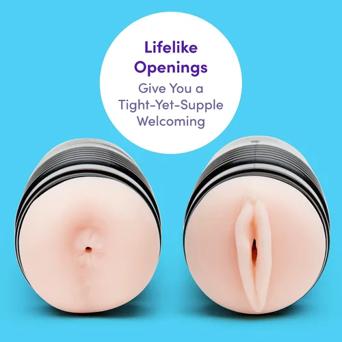 Miniatura 4 de Lovehoney Thrust Pro Ultra Gigi - Masturbador masculino de doble extremo, vagina y culo realistas de 6.5 pulgadas con canal texturizado, juguetes